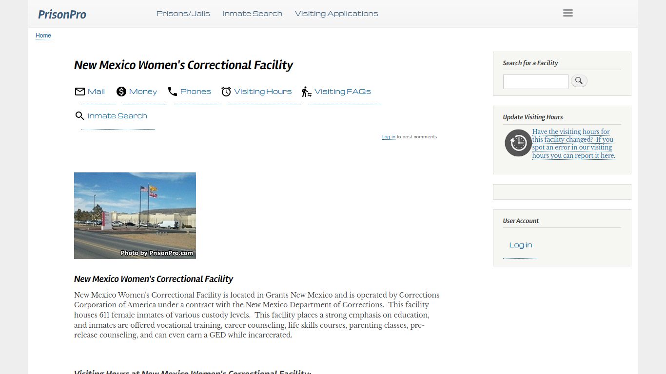 New Mexico Women's Correctional Facility - PrisonPro